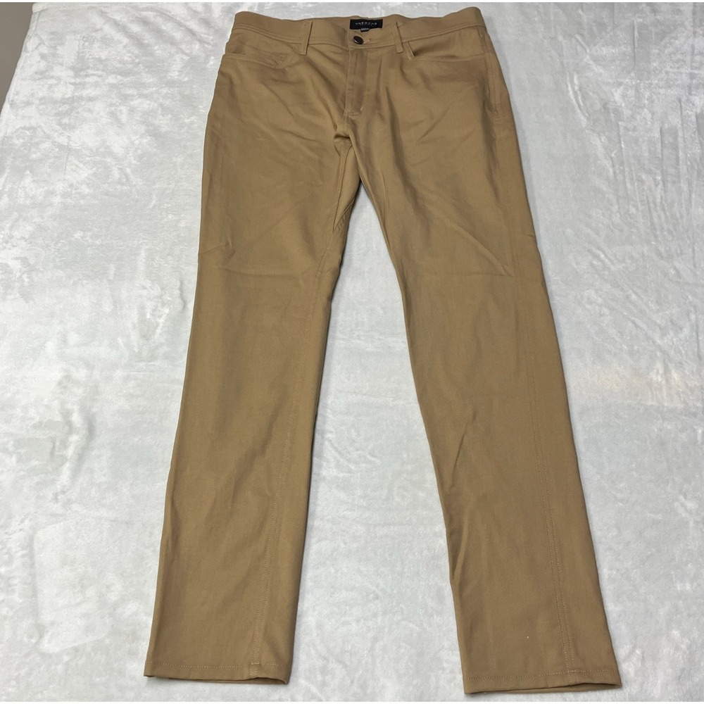 Unbound Merino 5-Pocket Travel Pants Wool Blend Khaki Tan Canada Made Men 32x32